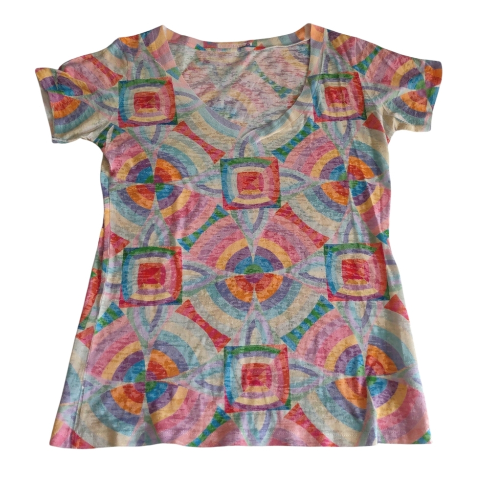 Before + Again Small Geo Print Short Sleeve T-Shirt